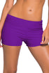 Purple Wide Waistband Swimsuit Bottom Shorts